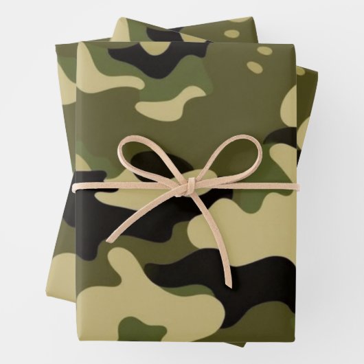 Rustikales Camouflage Wrapping Paper mit 3 Sets Geschenkpapier Set (Beispiel)
