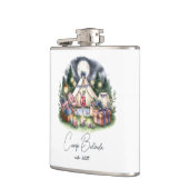 Rustikales Camp Bridge Personalisiertes Gastgesche Flachmann (Links)