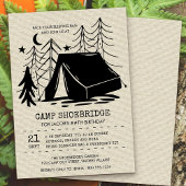 Rustikales Camp Out Silhouette Camping Geburtstag Einladung