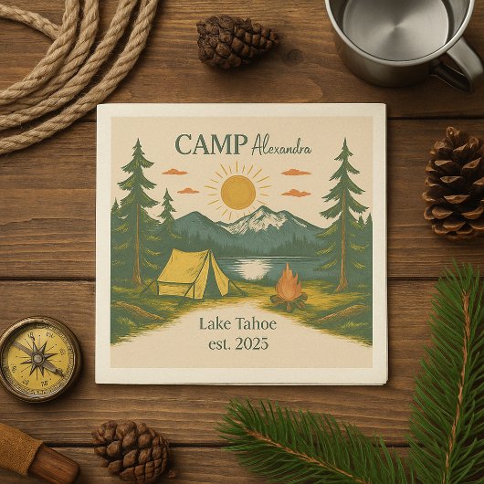 Rustikales Camp Weekend Retreat Bachelorette Serviette