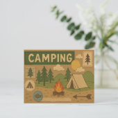 Rustikales Camping Adventure Postcard Postkarte (Stehend Vorderseite)