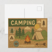 Rustikales Camping Adventure Postcard Postkarte (Vorne/Hinten)
