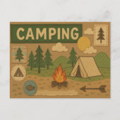 Rustikales Camping Adventure Postcard Postkarte (Vorderseite)