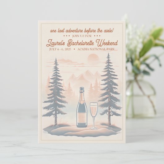 Rustikales Camping Bachelorette Einladung, 12x18 n Einladung (Stehend Vorderseite)