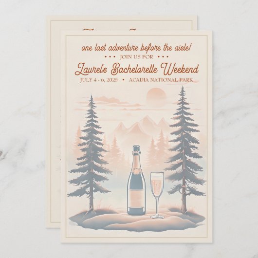 Rustikales Camping Bachelorette Einladung, 12x18 n Einladung (Vorne/Hinten)