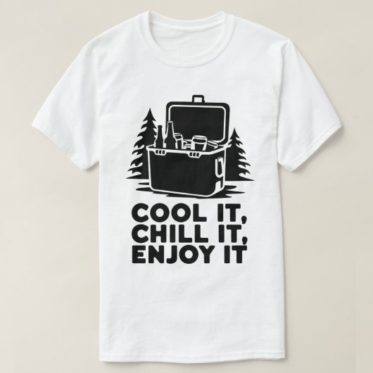 Rustikales Camping Cooler mit Drinks Adventure Des T-Shirt (Design vorne)