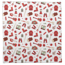 Rustikales Camping Essentials mit Abenteuermuster