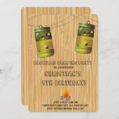 Rustikales Camping Geburtstagseinladungen Einladung (Vorne/Hinten)