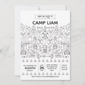 Rustikales Camping Geburtstagsparty Einladung für  (Vorderseite)