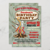 Rustikales Camping Geburtstagsparty Einladungen (Vorne/Hinten)