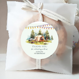 Rustikales Camping Geburtstagsparty Geschenkanhänger