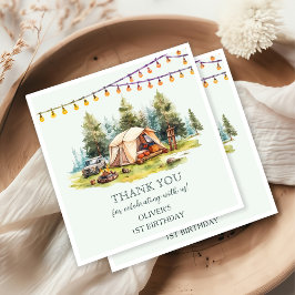 Rustikales Camping Geburtstagsparty Serviette