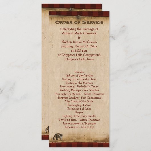 Rustikales Camping Glamping Natureisenprogramm Programm (Vorne/Hinten)