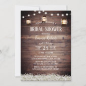 Rustikales Camping Lantern String Lights Brautpart Einladung (Vorderseite)