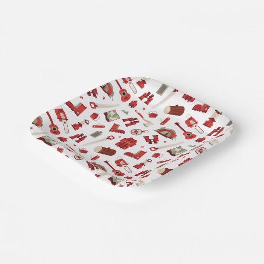 Rustikales Camping mit festlichem Adventure-Thema Pappteller (Gewinkelt)