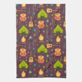 Rustikales Camping Muster Zelte und Gitarren Geschirrtuch (Vertikal)