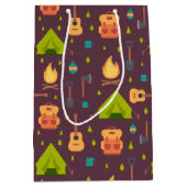 Rustikales Camping Muster Zelte und Gitarren Mittlere Geschenktüte (Vorderseite)