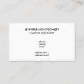 Rustikales Camping Muster Zelte und Gitarren Visitenkarte (Rückseite)