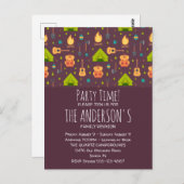 Rustikales Camping Muster Zelte und Gitarren Wiede Postkarte (Vorne/Hinten)