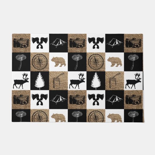 Rustikales Camping Outdoor Adventure Fußmatte (Vorderseite)