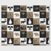 Rustikales Camping Outdoor Adventure Geschenkpapier (Flach)