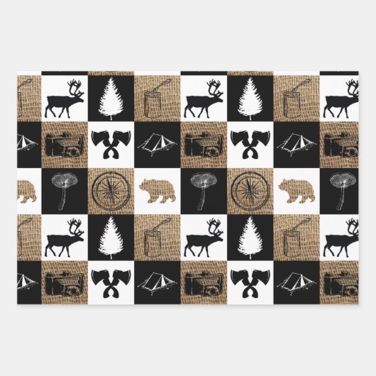 Rustikales Camping Outdoor Adventure Geschenkpapier Set (Vorderseite 3)
