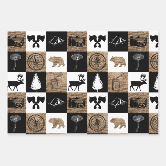 Rustikales Camping Outdoor Adventure Geschenkpapier Set (Vorderseite)