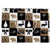 Rustikales Camping Outdoor Adventure Große Geschenktüte (Rückseite)