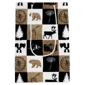 Rustikales Camping Outdoor Adventure Mittlere Geschenktüte (Rückseite)