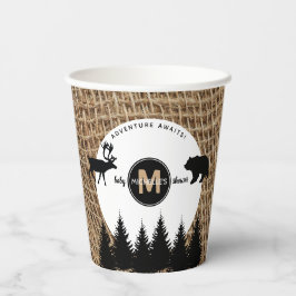 Rustikales Camping Outdoor Adventure Pappbecher