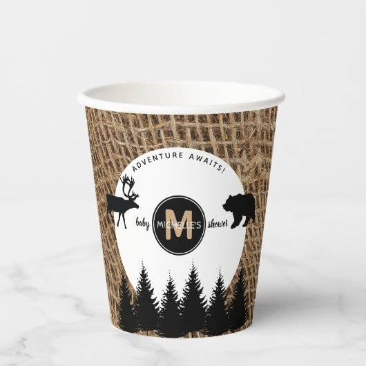 Rustikales Camping Outdoor Adventure Pappbecher (Vorderseite)