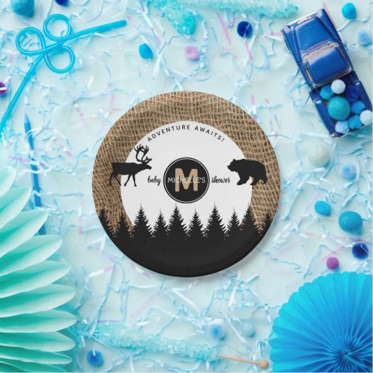 Rustikales Camping Outdoor Adventure Pappteller (Party)