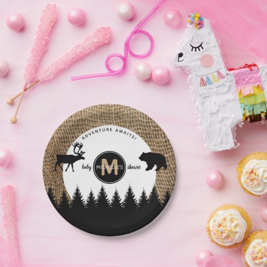 Rustikales Camping Outdoor Adventure Pappteller (Party)