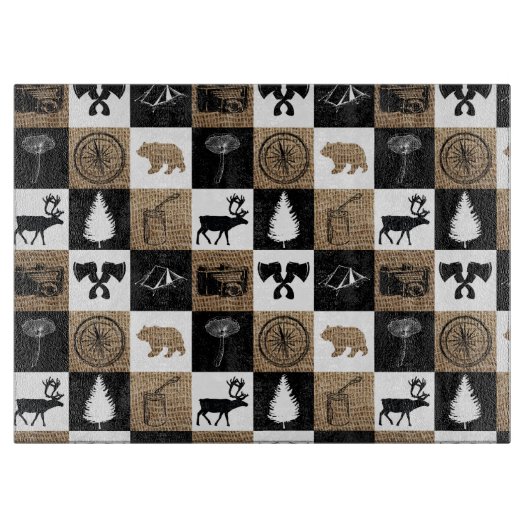 Rustikales Camping Outdoor Adventure Schneidebrett (Vorderseite)