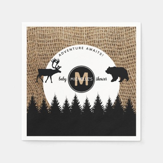 Rustikales Camping Outdoor Adventure Serviette (Vorderseite)