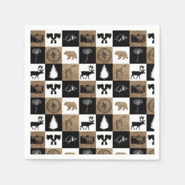 Rustikales Camping Outdoor Adventure Serviette