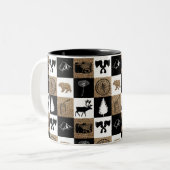 Rustikales Camping Outdoor Adventure Zweifarbige Tasse (Vorderseite Links)