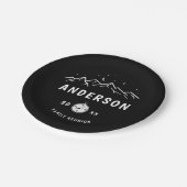 Rustikales Camping Personalisiert Family Wiederseh Pappteller (Schrägansicht)