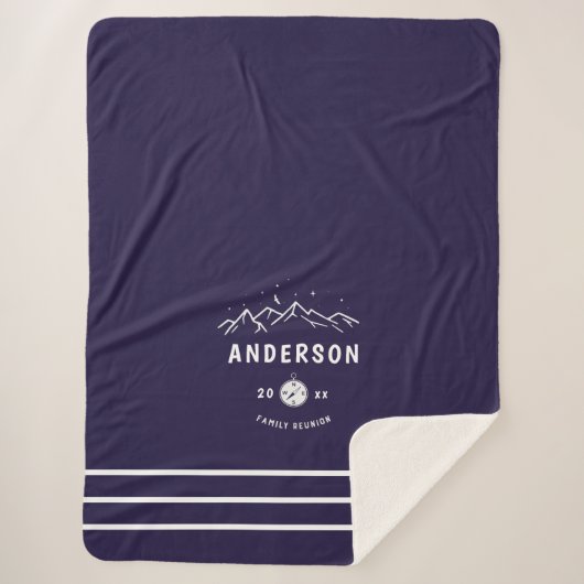 Rustikales Camping Personalisiert Family Wiederseh Sherpadecke (Vorderseite)