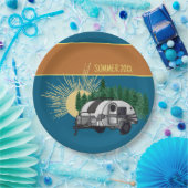 Rustikales Camping Travel Trailer Picnic Pappteller (Party)