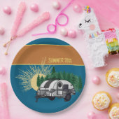 Rustikales Camping Travel Trailer Picnic Pappteller (Party)
