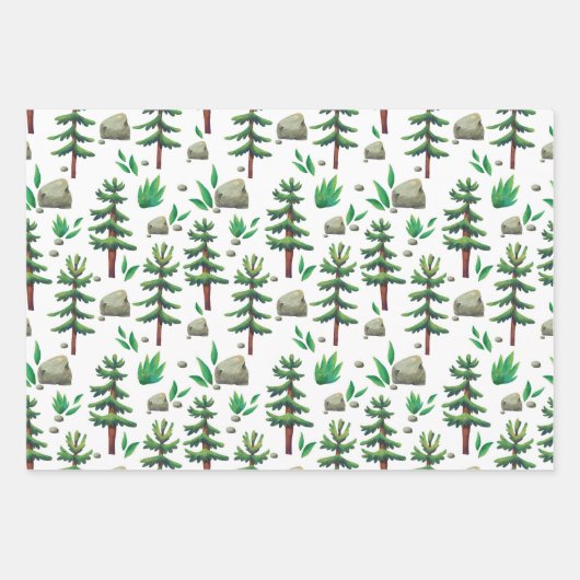 Rustikales Camping Wasserfarbenwald Geschenkpapier Set (Vorderseite 3)