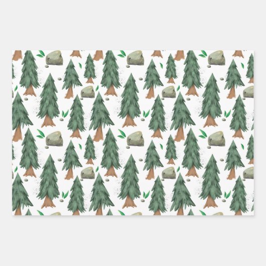 Rustikales Camping Wasserfarbenwald Geschenkpapier Set (Vorderseite 2)