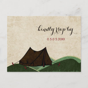 Rustikales Camping Wedding RSVP Einladungspostkarte