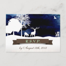 Rustikales Campingplatz Hochzeit RSVP mit Hirsch u Karte