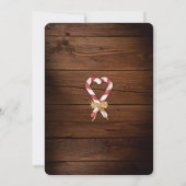 Rustikales Candy Cane Frame Foto Weihnachten Einladung (Rückseite)