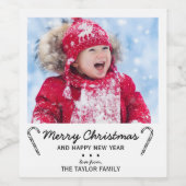 Rustikales Candy Cane Weihnachtsgebäck Foto Weinetikett (Einzelnes Label)