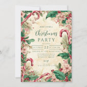 Rustikales Candy Cane Weihnachtsgebäck Party Einladung (Vorderseite)