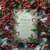 Rustikales Candy Cane Weihnachtsgebäck Party Einladung