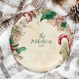 Rustikales Candy Cane Weihnachtsgebäck Party Pappteller